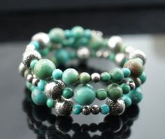 This is the perfect option for those who like cool, unique jewelry and the luxury, shine of green, silver. This bracelet is well made, cute and/or elegant in design, and very desirable. The bracelet made from turquoise, silver beads. The bracelet is decorated with charm. The charm has shape of ball. ♥ Age/Era: Circa before the 2001s. ♥ There is a hallmark.R 925. The bracelet is dimensionless. Everyone interested in the jewelry should remember that he or she must like their jewelry- not just at f Turquoise Bracelet With Silver Beads, Green Sterling Silver Beaded Bracelet, Green Southwestern Jewelry With Spacer Beads, Green Sterling Silver Bracelets With Silver Beads, Turquoise Beaded Bracelets With Silver Beads, Green Sterling Silver Bracelet With Silver Beads, Turquoise Bracelet With Polished Beads As Gift, Southwestern Green Jewelry With Spacer Beads, Southwestern Style Green Jewelry With Spacer Beads