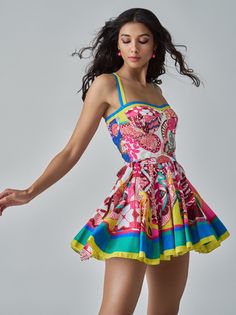 The ballarina dress exudes grace and charm with its delicate silhouette reminiscent of a ballerina's attire. Funky Dresses, Paisley Fashion, Paisley Print Dress, Flared Dress, Night Out Outfit, Nautical Fashion, Multicolor Dress, Elegant Outfit, Dance Dresses