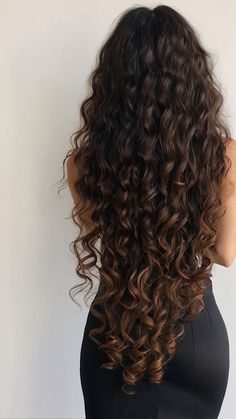 Perm For Thick Long Hair, Long Natural Curly Hair Wedding Styles, Curly Hair Layers Long, Wavey Hair Styles Long Natural, Waist Length Curly Hair, Perm On Long Hair, Long Curly Hair Layers, Loose Hair Styles