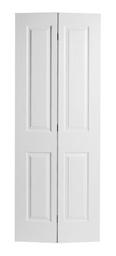 two white doors are open on a white background and there is no image to describe