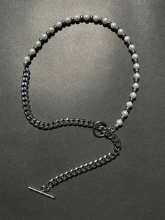 THE HEMATITE PEARL CHAIN NECKLACE – Rimor Jewelry Luxury Silver Bead Jewelry, Luxury Silver Beaded Pendant Necklace, Luxury Silver Beads Jewelry, Handmade Metal Beaded Necklace, Luxury Silver Beaded Chain Necklace, Luxury Handmade Silver Necklace, Masculine Jewelry Pearl, Pearl Chain Necklace, Bold Necklace