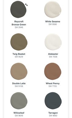 the different shades of paint for walls and ceiling in various colors, including white, gray,