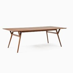 the table is made from wood and has two legs that are attached to each other