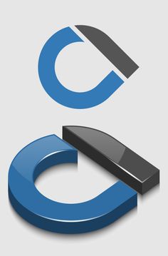 an image of a blue and black object with the letter c in it's center