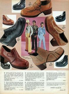 1975 men's style shoes 60s Shoes Men, 70s Mens Shoes, 70s Male, Types Of Shoes Men, 70s Lookbook, 70s Fashion Men, Disco Shoes, 70s Fashion Disco, 1970s Shoes