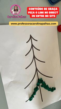 a piece of paper with a drawing of a pine tree on it and the words, contemplas de graca