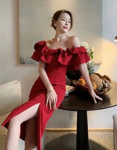 Satin Birthday Dress, Off Shoulder Party Dress, Dress Off Shoulder, Satin Evening Dresses, Red Evening Dress, Birthday Dress, Dress Satin, Birthday Dresses, Evening Dress