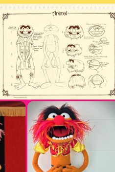 the muppets character sheet is shown in three different pictures