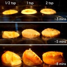 the steps to baking bread in an oven are shown with instructions for how to bake them