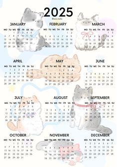 a calendar with cats and dogs on it