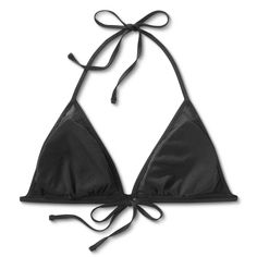 Relax poolside or walk along the shore in comfort and style wearing this Mesh Triangle Bikini Top from Shade & Shore™. Crafted from a soft fabric with added spandex for easy movement, this bikini top features an adjustable halter and tie back to help you find the perfect fit. Plus, the removable cups allow for customizable coverage. In a black hue, this playful bikini top comes in a triangle cut with a mesh insert to show a hint of skin. Pair it with solid or patterned swim bottoms to create you Swimwear Outfits, Chic Swimwear, Triangle Bra, Running Tops, Swimwear Outfit, Swim Bottoms, Basic Tops, Swimwear Fashion, Bra Cups