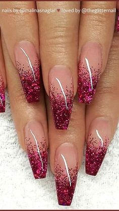 Gel Coffin, Coffin Design, Nails With Glitter, Nails Design Ideas, Winter Nails Acrylic, Christmas Gel Nails, Smink Inspiration, Valentine Nails, Christmas Nails Acrylic