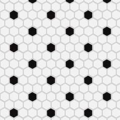 black and white hexagonals are arranged in the same pattern