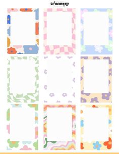 four different frames with flowers on them and the text,'free printable blanks for