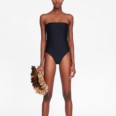 Zara High Cut Strapless Tube Black One Piece Swimsuit New With Tags Xl No Hygiene Liner But Brand New With Tags Price Is Firm A7 Black Strapless Swimsuit, Chic Bandeau Swimwear, Chic Strapless Bodysuit For Beach, Summer Bandeau Bodysuit For Beachwear, Chic Strapless Bodysuit For Summer, Black Strapless Swimwear For Summer, Black Bandeau Bodysuit With Lined Body, Black Bandeau Bodysuit For Night Out, Chic Strapless Bodysuit With Lined Body