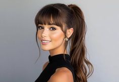 51 Low-Maintenance Shaggy Haircuts with Bangs for Busy & Trendy Women High Ponytail With Bangs, Ponytail With Bangs, Rachel Hair, Medium Shaggy Hairstyles, Cornrow Ponytail, Bangs Ponytail, New Hair Do, Cute Ponytails, Layered Haircuts For Medium Hair