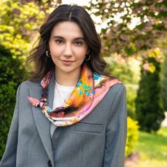 100% silk scarf. This stylish silk scarf is decorated with natural garnet stones. Handwork. ❤ Made of silk (100% silk) ❤ natural stones garnet ❤ Size: 27.5 x 27.5 inches ❤ Ready to ship 🎁 Gift wrapping (personalization is possible on the gift box) 😍 Select 2 any products shipping free Elegant Red Scarves For Spring, Formal Multicolor Silk Scarves, Elegant Multicolor Silk Neckwear, Silk Shawl For Formal Occasions, Multicolor Formal Scarves For Spring, Bohemian Silk Scarf For Formal Occasions, Bohemian Silk Scarf For Formal Wear, Elegant Multicolor Silk Scarf, Elegant Multicolor Scarf