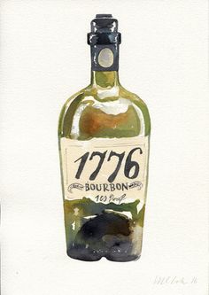 a painting of a bottle of liquor with the number 796 on it's label