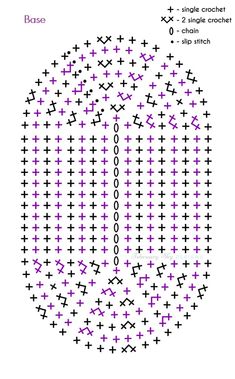 the cross stitch pattern is shown in purple and black