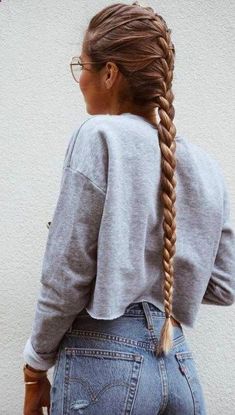 ♚♔pinterest: maroonism Woman With Long Hair, Grow Long Hair, Fishtail Braid, Good Hair Day, Long Braids, Braids For Long Hair, Hair Envy, Dream Hair, Hair Today