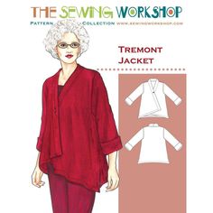 the sewing workshop pattern for a women's blouse and pants, with an attached jacket