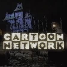 the cartoon network logo is lit up at night