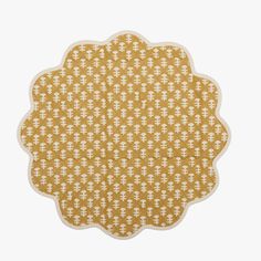 Boti Mustard Scalloped Placemat Place Mats, Scalloped Edge, Table Mats, Tumble Dryer, Floral Motif, Classic Looks, Block Print, Table Linens, Fabric Care