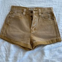 Never Worn. Orange Free People Shorts, Free People Shorts, Gold Yellow, Jean Shorts, Free People, Womens Shorts, Yellow, Women Shopping, Gold