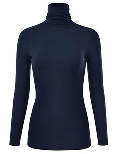 EIMIN Women's Long Sleeve Turtleneck Lightweight Pullover Slim Shirt Top Navy 3XL at Amazon Women’s Clothing store Devon Allen, Casual Women Sweaters, Cosplay Inspired Outfits, Sweet Bread Recipe, Chiffon Cami Tops, Turtleneck Fashion, Backless Tank Top, Catty Noir, Women Trousers