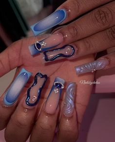 Blue Acrylic Nails