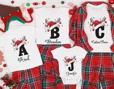 Christmas Custom Name Initial TShirt,Family Christmas Shirt, Monogrammed Family Christmas Shirt,Family Christmas Name Shirt,Custom Christmas **T-Shirt Description** Welcome to our exclusive collection of t-shirts, designed for comfort and style, perfect for football enthusiasts and fashion lovers! **DETAILS** We proudly use high-quality shirts from Bella Canvas and Gildan SoftStyle. **Bella Canvas** - Unisex sizing for a versatile fit. - Lightweight at 4.2 oz, offering superior comfort. - Availa Matching Family Christmas Shirts, Custom Christmas Gifts, Christmas Custom, Family Funny, Funny Christmas Gifts, Group Shirts, Family Christmas Pajamas, Family Christmas Shirts, Popular Outfits