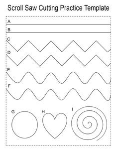 an image of a printable coloring page with the words scroll saw cutting practice