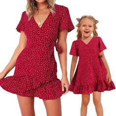 Mother Daughter Dresses Matching, Mother Daughter Outfits, Mother Daughter Dress, Matching Mom, Mom And Daughter, Mom Baby, Mommy And Me Outfits, Family Set, Polka Dress