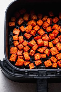 cooked sweet potatoes in an air fryer