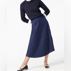 Questions? Leave A Comment Below! Blue Skirted Bottoms For Fall, Spring Navy Pleated Skirt, Spring Pleated Navy Skirt, Blue Workwear Skirt For Fall, Blue Skirt For Workwear In Fall, Chic Blue Pleated Skirt For Fall, Blue Skirt For Workwear During Fall, Navy Pleated Skirt For Work, Chic Navy Pleated Skirt