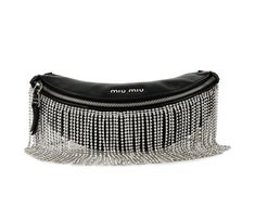 Miu Miu Crystal Belt Bag - Luxury Next Season Miu Miu Belt, Crystal Fringe, Crystal Belt, Wallets For Women Leather, Red Stone, Platform Sneakers, 7 H, Zip Top, Metal Chain