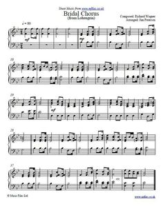 sheet music for the bride's choir