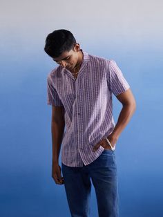 SHVAAS BY VASTRAMAY Men's Purple Striped Woven Cotton Shirt This stylish men's shirt from SHVAAS BY VASTRAMAY features a classic purple striped design. Made from high-quality woven cotton, it offers both comfort and durability, making it perfect for any occasion. Features: Classic purple striped design High-quality woven cotton Comfortable and durable Specifications: Brand: SHVAAS BY VASTRAMAY Color: Purple Material: Cotton Pattern: Striped Material & Care: 100% cotton. Machine wash cold with li Retro Purple Cotton Shirt, Horizontal Stripes Shirt Men, Cheap Men's Purple T-shirt, Purple Cotton Button-up Shirt, Stylish Shirts Men, Purple Cotton Button-up Dress Shirt, Woven Cotton, Stripes Design, Shirt Outfit