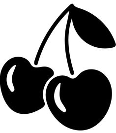 black and white cherries clip art