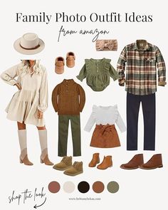 Fall Neutral Pictures, Fall Family Pictures Outfits Green And Cream, Navy Green Family Photos, Family Photo Olive Green, Family Photos Green Outfits, Fall Family Photos Cream And Brown, Fam Pictures Outfits, Tan And Green Family Photo Outfits