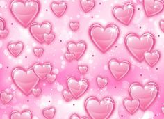 many pink hearts with sparkles and bubbles on a pink background stock photo - budget conscious valentine's day