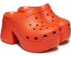 Crocs Siren Clog | Zappos.com Comfortable Waterproof Beach Clogs, Summer Clogs With Rubber Sole For Outdoor Activities, Waterproof Clogs For Summer Outdoor Activities, Outdoor Synthetic Platform Clogs, Summer Clogs With Cushioned Footbed For Outdoor Activities, Summer Cushioned Clogs For Outdoor Activities, Spring Waterproof Synthetic Clogs, Sporty Platform Clogs With Synthetic Material, Sporty Platform Clogs In Synthetic Material