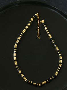 Metal: 18k Recycled Gold Plated On Brass Gemstone: Black Onyx,Tiger's Eye,Mother of Pearls Chain Length: 440-490mm Weight: 59g Sliver Earrings, Black Onyx Necklace, Gemstone Beaded Necklace, Onyx Necklace, Mother Pearl, Tiger's Eye, Recycled Gold, Metal Earrings, Pearl Chain