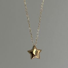 Mini Puffed Star Necklace Puffy Chunky Star Pendant Link Chain 18k Gold Stainless Steel 3D Star Jewelry Keachains Dainty Customized Gift - Etsy Golden Star Necklace, Puffy Star Necklace, Stainless Steel Gold Jewelry, Cute Jewelry Gold, Gold Star Jewelry, Star Clothes, Classic Gold Jewelry, Cute Pendant Necklace, Chunky Gold Jewelry