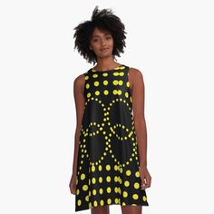 Get my art printed on awesome products. Support me at Redbubble #RBandME: https://www.redbubble.com/i/dress/Gradient-and-Geometric-Circle-Pattern-by-Cultradesign/59353180.V4WQ8?asc=u Funny Candy, Pineapple Parties, Yellow Design, Smile Design, Pineapple Pattern, Halloween Designs