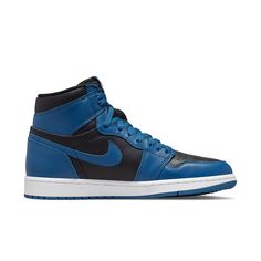 The sneakers deliver a modified version of the model’s inaugural “Royal Blue” colorway from 1985. Synthetic leather covers the entirety of the upper, with panels peeking out at the toe box, mid-foot and collar areas boasting a pitch-“Black” arrangement. SKU:555088-404 Release Date: 16 Feb 2022 Color: Dark Marina Blue/Black/White Leather Jordan Shoes With Contrast Sole For Streetwear, Modern Leather Jordan Shoes For Streetwear, Leather Jordan Shoes With Boost Midsole For Streetwear, Leather Jordan Shoes For Streetwear With Branded Insole, Classic Blue High-top Sneakers With Contrast Sole, Blue High-top Sneakers With Contrast Sole For Streetwear, Blue Urban Sneakers With Contrast Sole, Urban Blue Sneakers With Contrast Sole, Blue Dynamic Basketball Shoes With Rubber Sole