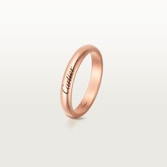 Cartier Rose Gold Wedding Ring, Cartier Gold Wedding Rings, Luxury Rose Gold Engraved Promise Ring, Cartier Polished Wedding Ring, Cartier Polished Finish Wedding Ring, Luxury Rose Gold Promise Stackable Rings, Cartier Luxury Promise Ring, Cartier Wedding Ring With Round Band, Luxury Cartier Promise Ring