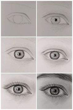 six different views of an eye