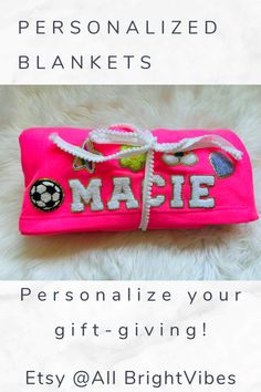 These cozy, customizable blankets provide comfort, style and warmth. A perfect special gift for your holiday gift-giving! Mama Accessories, Preppy Vibes, Preppy Girl, Personalized Blanket, Personalised Blankets, Team Name, Comfort Style