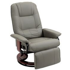 the reclining chair is upholstered with a footstool for comfort and relaxation